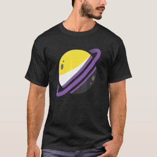 Queer Lgbt Third Gender Nonbinary Flag Saturn Non  T-Shirt