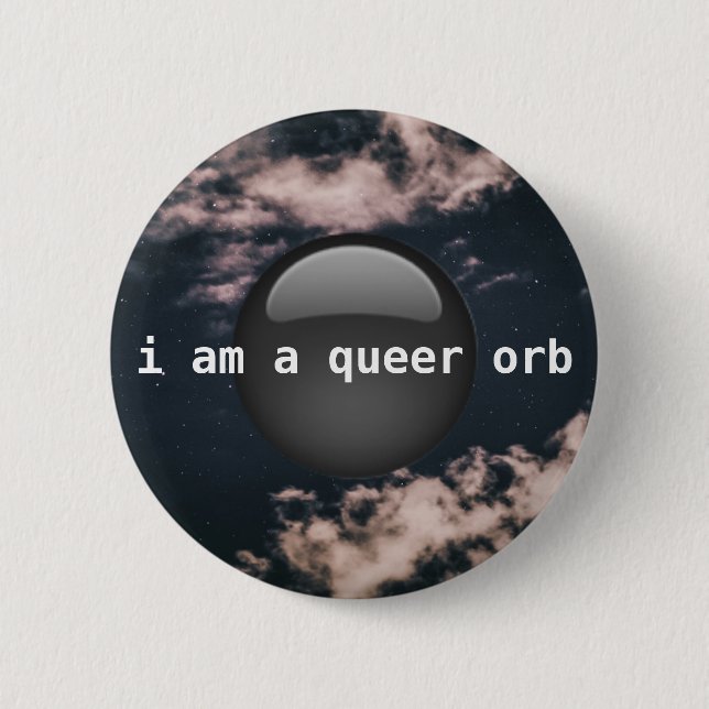 queer orb 6 cm round badge (Front)