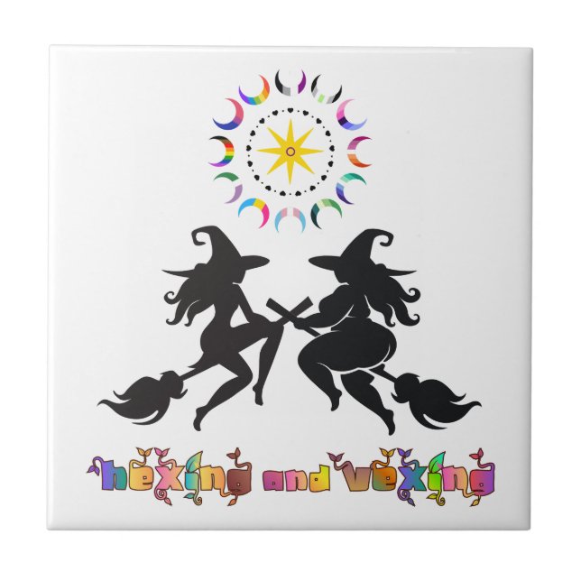 Queer Pagan Body Solidarity | Hexing and Vexing Ceramic Tile (Front)