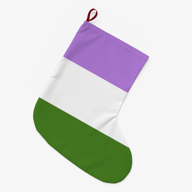 Queer Pride Flag Large Christmas Stocking (Front (Hanging))