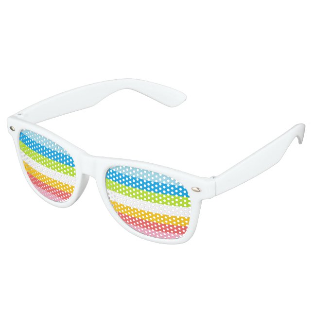 Queer Pride Flag Retro Sunglasses (Angled)