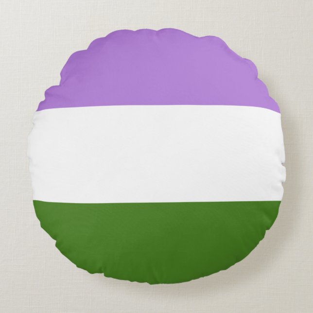 Queer Pride Flag Round Cushion (Front)