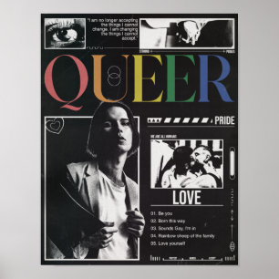 Queer Pride LGBTQ+ Modern Brutalist Poster