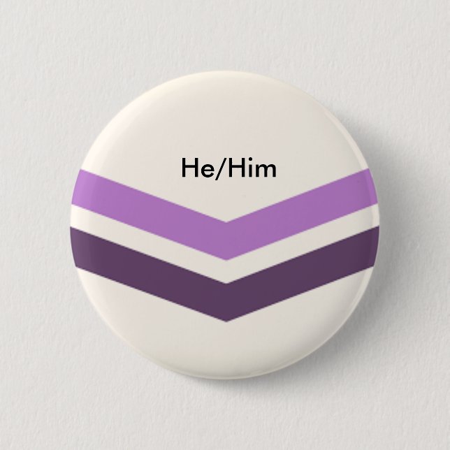Queer Pronouns Button He/Him (Front)