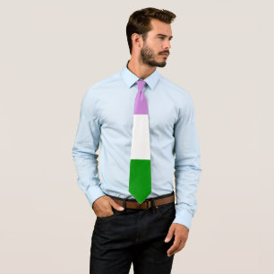 Queer Purple White Green Striped LGBT Tie