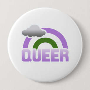 QUEER RAINBOW 10 CM ROUND BADGE