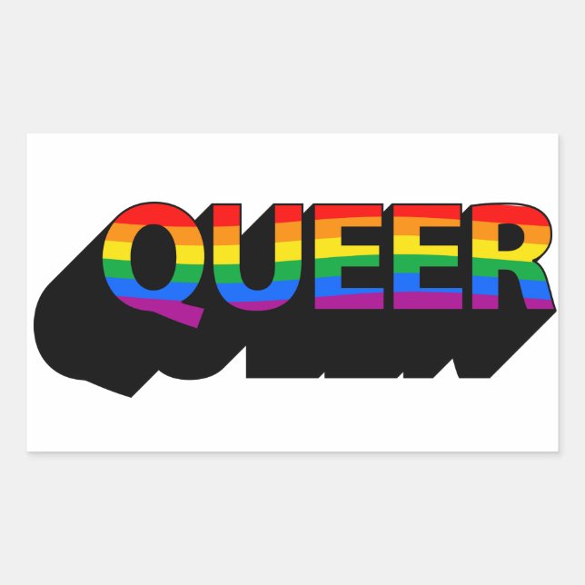 QUEER T-Shirt Rectangular Sticker (Front)