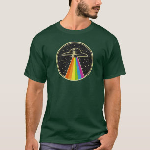Queer UFO Rainbow UFO Alien Abduction Queer LGBT G T-Shirt
