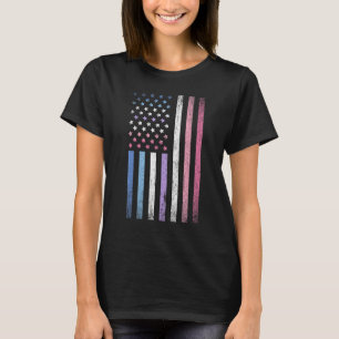 Queer Us Flag Bi Gender Flag Gay Pride Month Lgbt T-Shirt