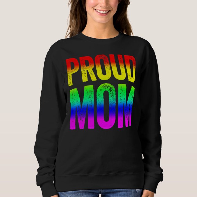 Queer Women  Proud Mum Lesbian Lgbtq Pride Month L Sweatshirt (Front)