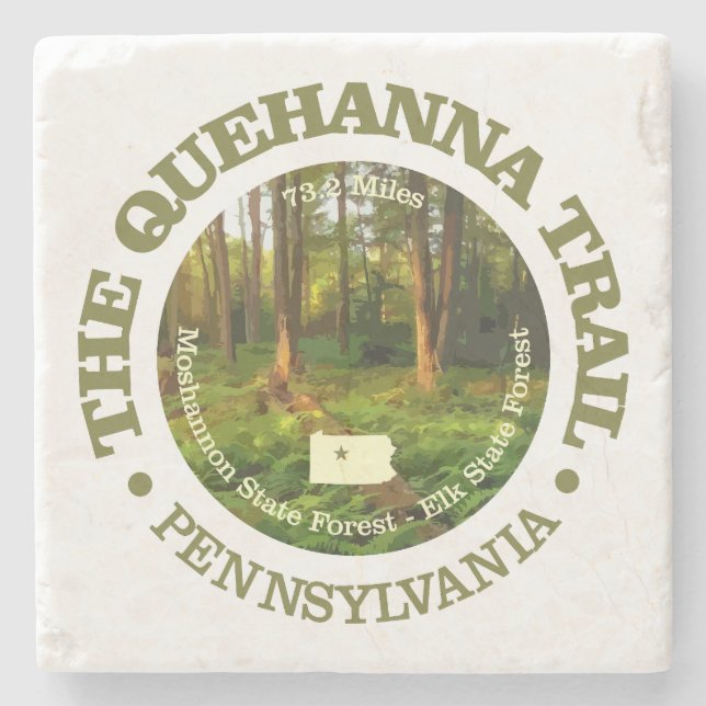 Quehanna Trail (rd) Stone Coaster (Front)
