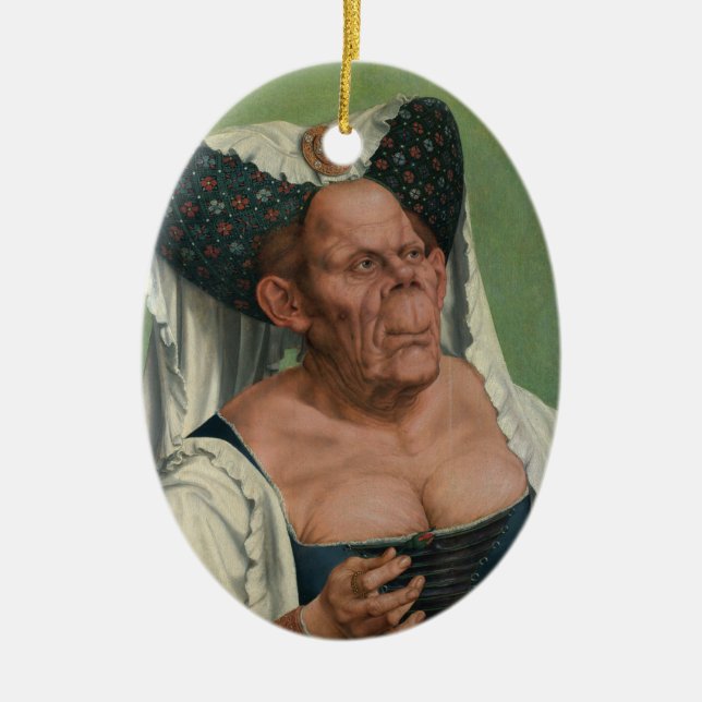 Quentin Massys - A Grotesque Old Woman, 1515 Ceramic Ornament (Front)