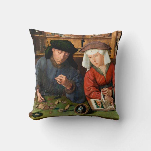 Quentin Matsys - The Moneylender and His Wife Cushion (Front)