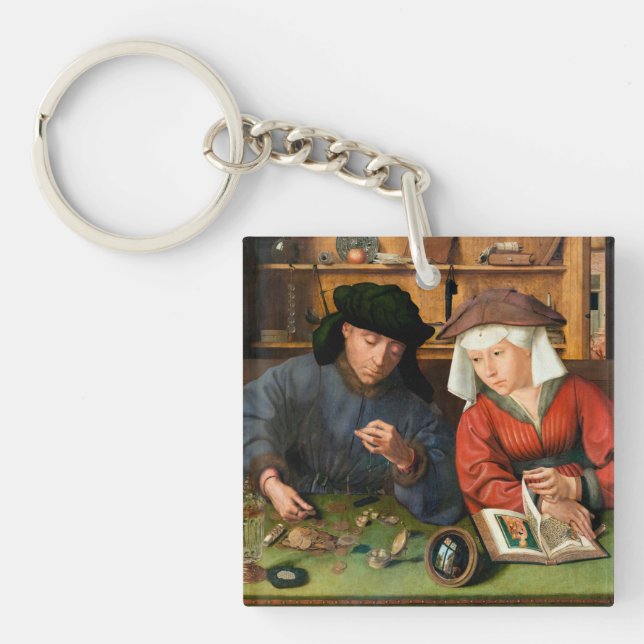 Quentin Matsys - The Moneylender and His Wife Key Ring (Front)