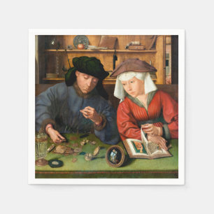 Quentin Matsys - The Moneylender and His Wife Napkin