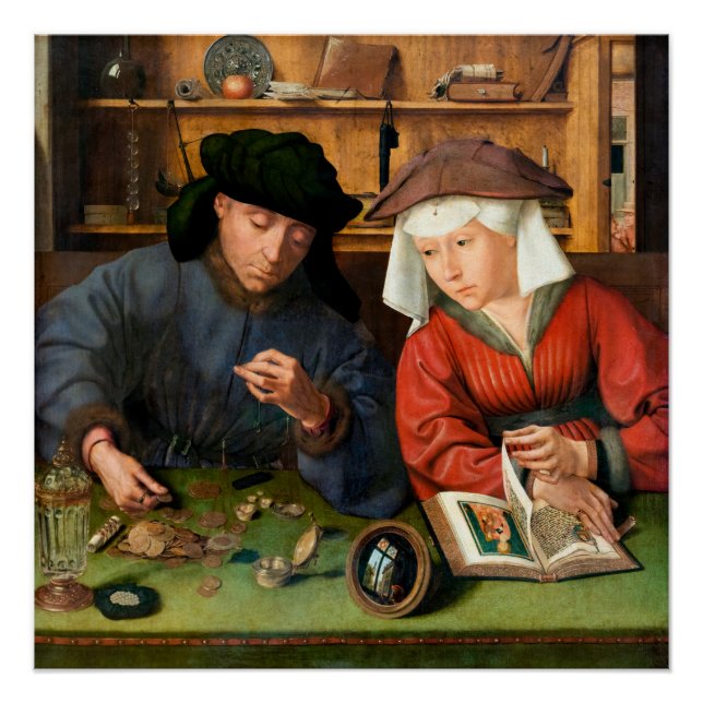 Quentin Matsys - The Moneylender and His Wife Poster (Front)
