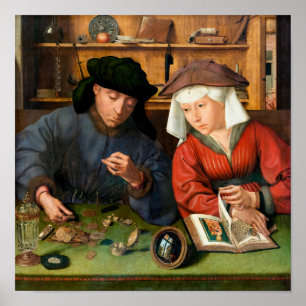 Quentin Matsys - The Moneylender and His Wife Poster