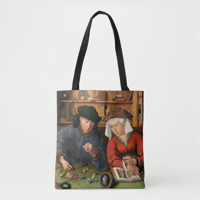 Quentin Matsys - The Moneylender and His Wife Tote Bag (Front)