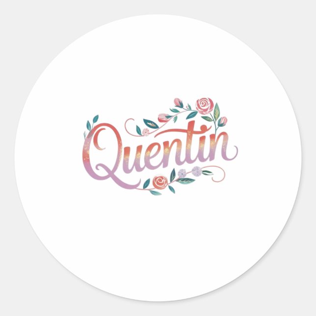 quentin name classic round sticker (Front)
