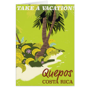 Quepos Costa rican vintage style travel poster