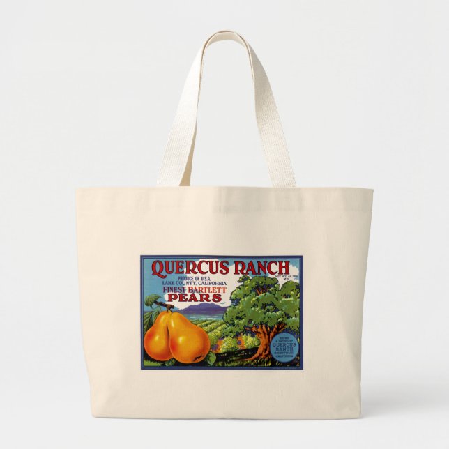 Quercus Ranch Pears Large Tote Bag (Front)