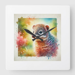 Querequet in light 090824AREF101 - Watercolor Square Wall Clock