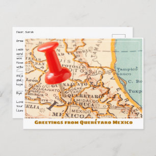 Querétaro Mexico Map Postcard