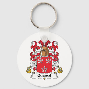 Quesnel Family Crest Key Ring