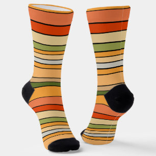Queso Dip Stripes Orange Red White Green Socks
