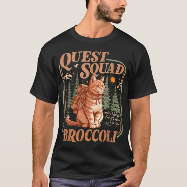  Quest Fantasy Squad Broccoli Kitten Cat T-Shirt (Front)