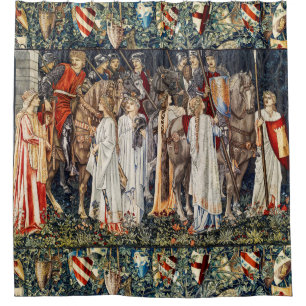 Quest for Holy Grail, Arming,Departure of Knights Shower Curtain