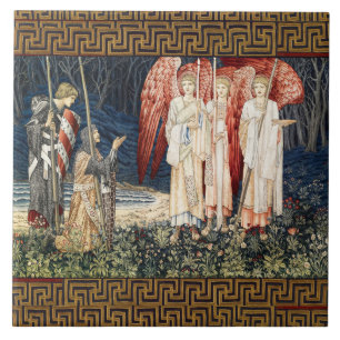 Quest for Holy Grail,Vision of Angels to Perceval Ceramic Tile