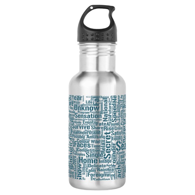Question Apprendre Nuage MotssTexte Motif Message 710 Ml Water Bottle (Front)