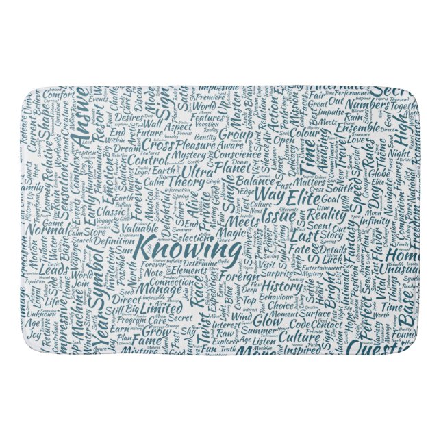 Question Apprendre Nuage MotssTexte Motif Message Bath Mat (Front)