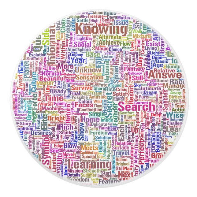 Question Apprendre Nuage MotssTexte Motif Message Ceramic Knob (Front)