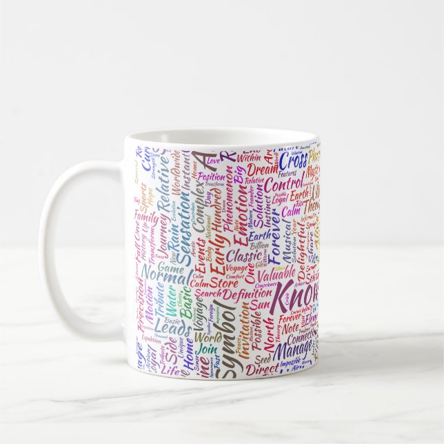 Question Apprendre Nuage MotssTexte Motif Message Coffee Mug (Left)