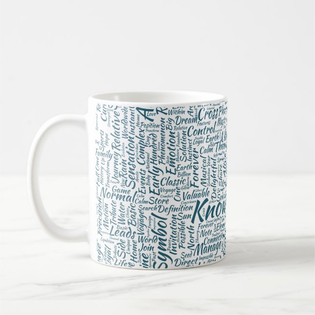 Question Apprendre Nuage MotssTexte Motif Message Coffee Mug (Left)