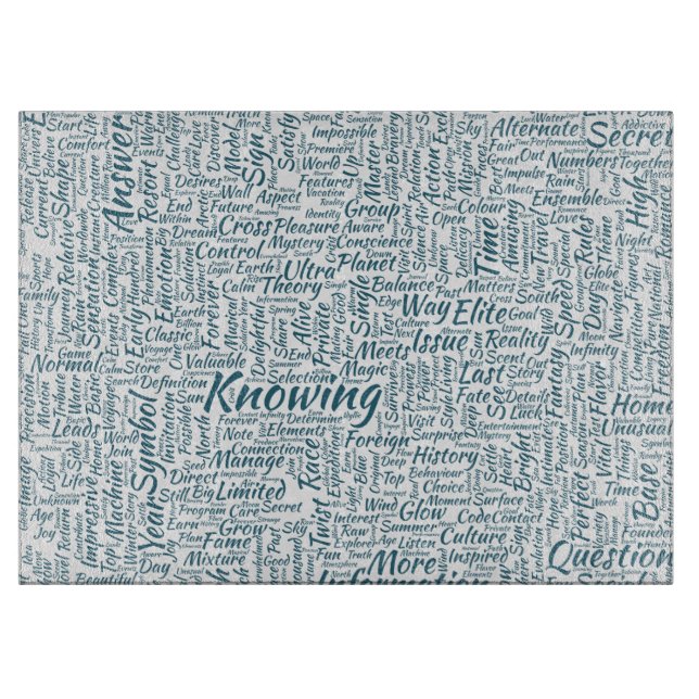 Question Apprendre Nuage MotssTexte Motif Message Cutting Board (Front)