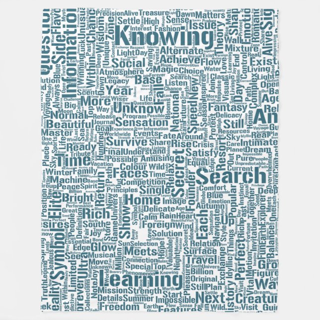 Question Apprendre Nuage MotssTexte Motif Message Fleece Blanket (Front)