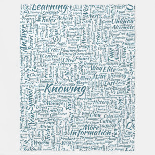 Question Apprendre Nuage MotssTexte Motif Message Fleece Blanket