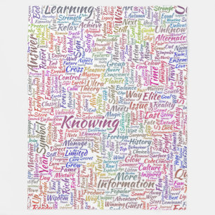 Question Apprendre Nuage MotssTexte Motif Message Fleece Blanket