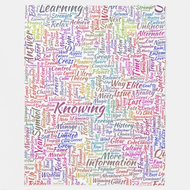 Question Apprendre Nuage MotssTexte Motif Message Fleece Blanket (Front)