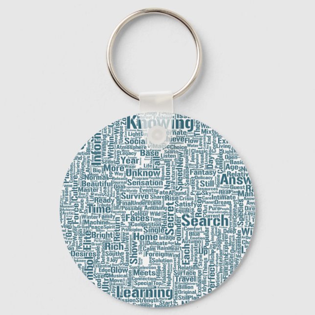 Question Apprendre Nuage MotssTexte Motif Message Key Ring (Front)