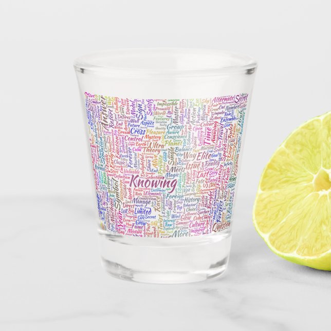 Question Apprendre Nuage MotssTexte Motif Message Shot Glass (Front)