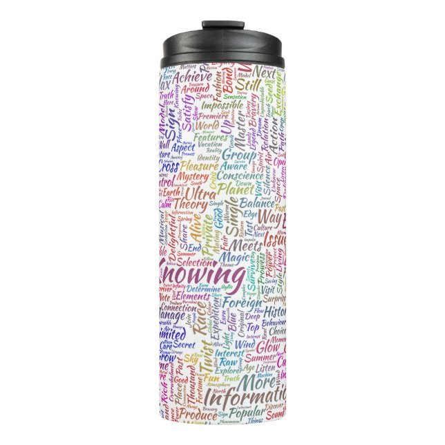 Question Apprendre Nuage MotssTexte Motif Message Thermal Tumbler (Front)