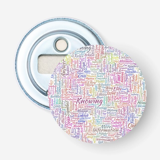 Question Apprendre Nuage MotssTexts Motif Message Bottle Opener (Front)