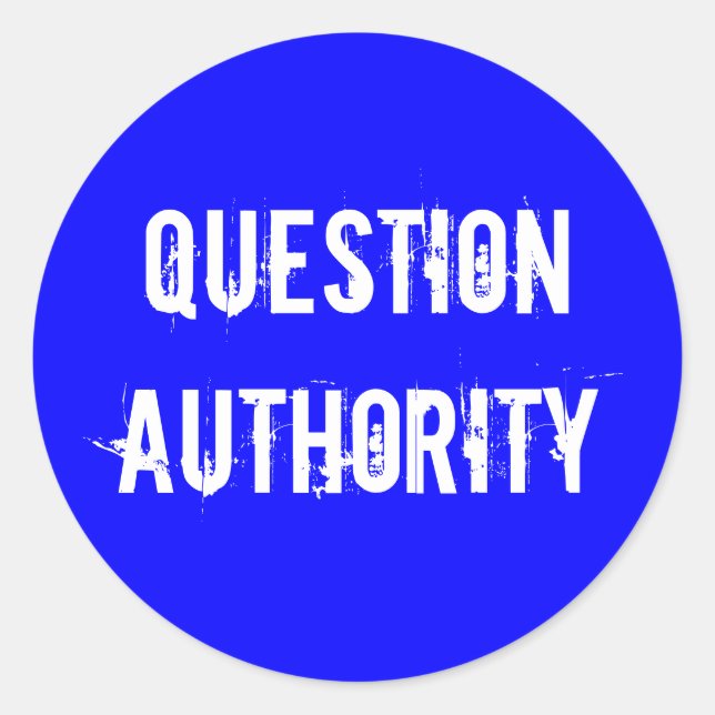 QUESTION AUTHORITY CLASSIC ROUND STICKER (Front)