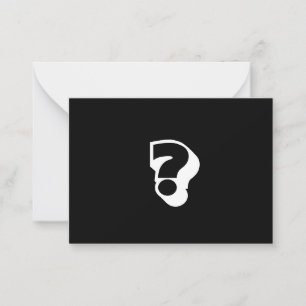 question, date invitation, bold modern black white advice card