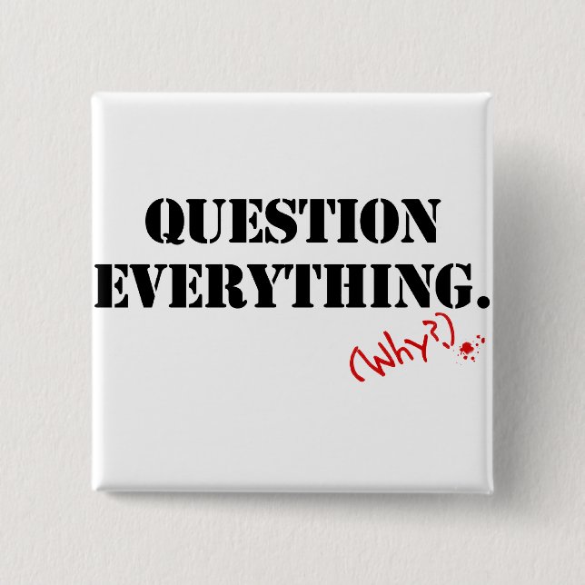 Question Everything 15 Cm Square Badge (Front)