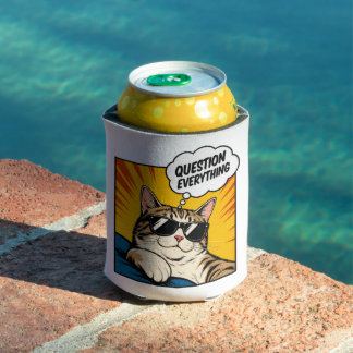 Question Everything - Conspiracy Cat Can Cooler